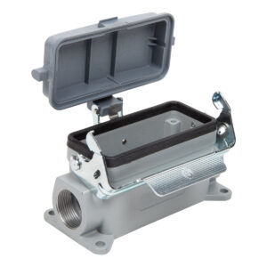 Surface Mount Housing For Female Insert With Cover and Double Entry 24-1016-64-06