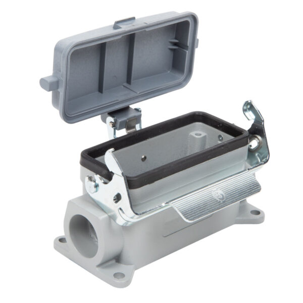 Surface Mount Housing For Female Insert With Cover and Single Entry 24-1616-67-06