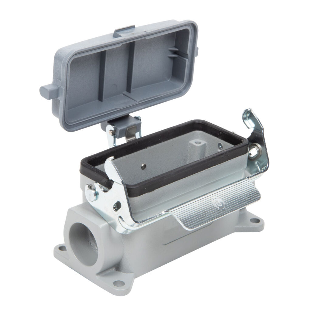 Surface Mount Housing For Female Insert With Cover and Single Entry 24-1016-67-06