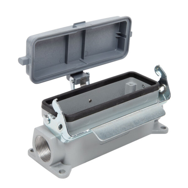 Surface Mount Housing For Female Insert With Cover Double Entry 24-2416-64-06