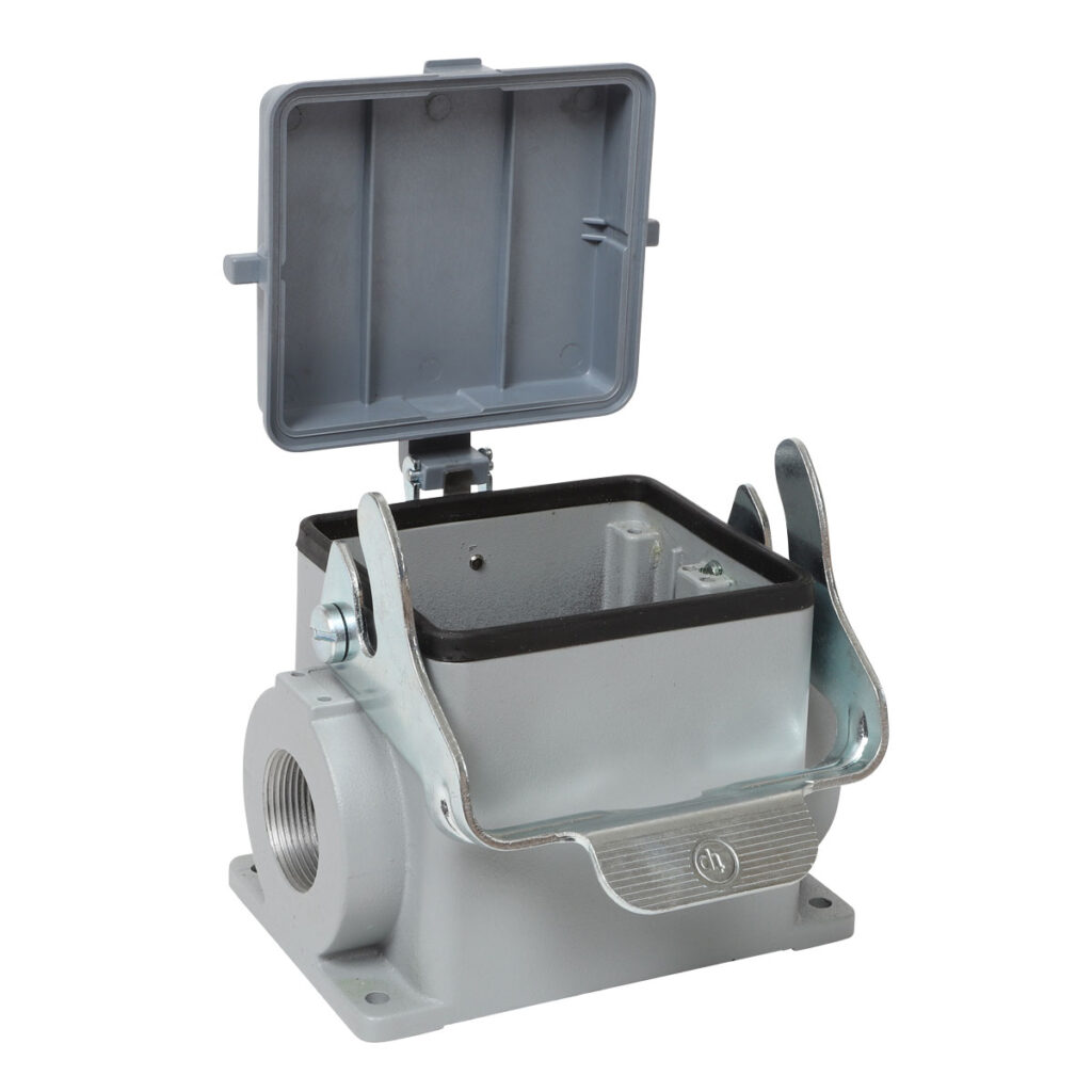Surface Mount Housing For Female Insert With Cover and Double Entry 24-3216-71-06