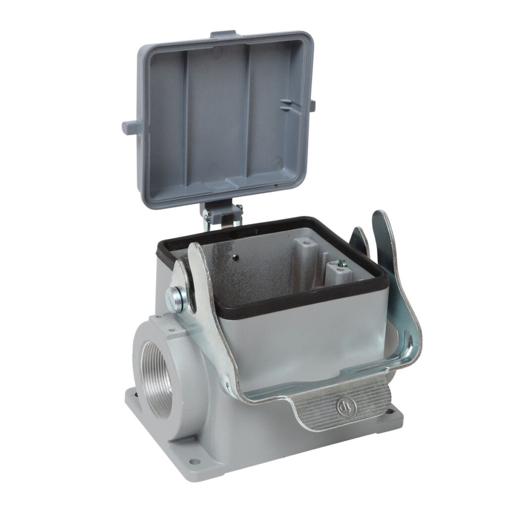 Surface Mount Housing For Female Insert With Cover and Double Entry 24-4816-71-06